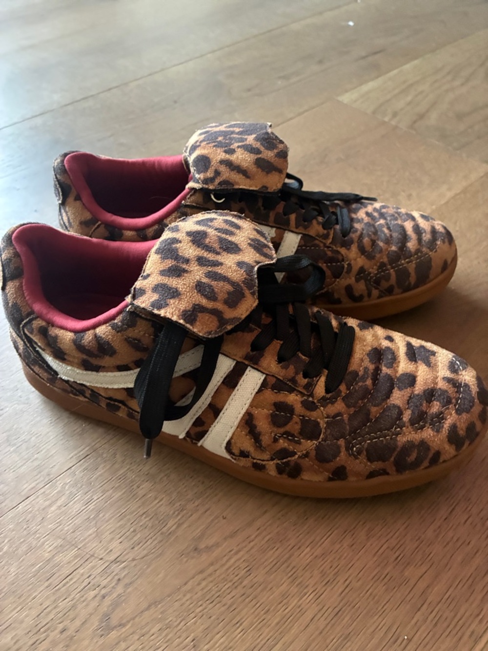 Steve Madden Leopard Print Sneakers with Pink Liner - Picture 6 of 6